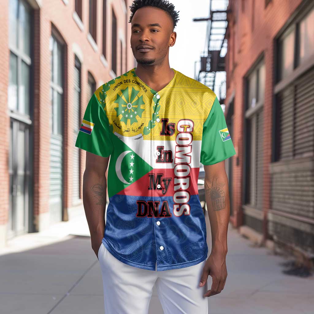 Afro Paisley Udzima wa Komori Baseball Jersey Comoros Is In My DNA LT14