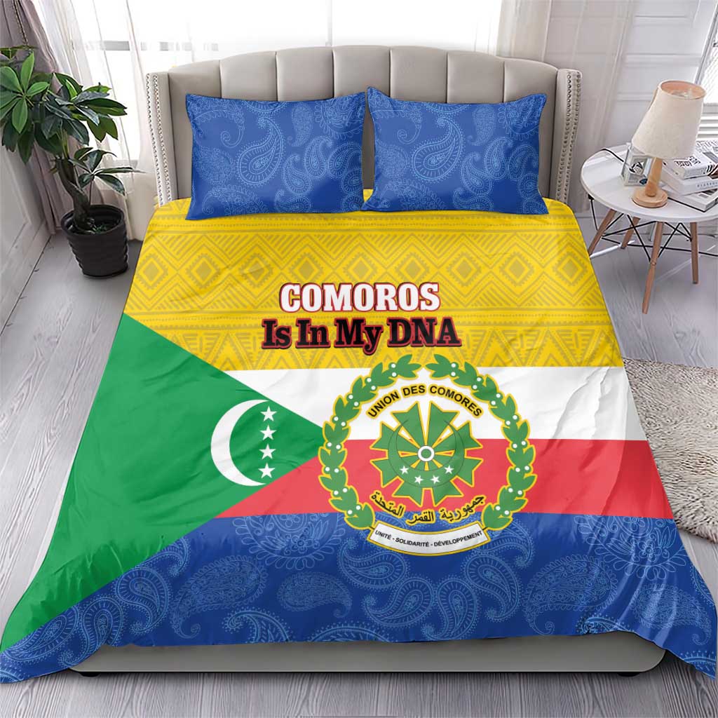Afro Paisley Udzima wa Komori Bedding Set Comoros Is In My DNA LT14