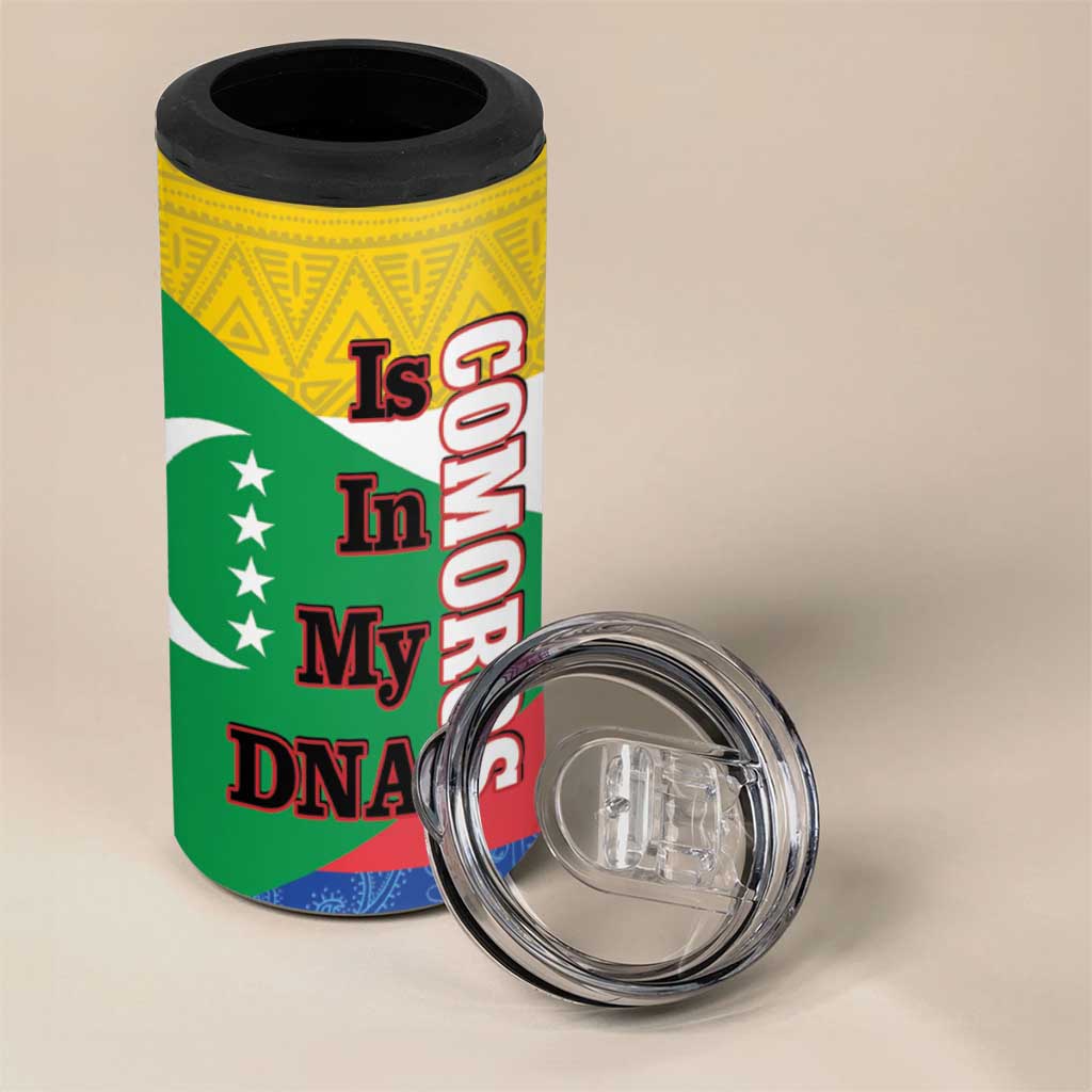 Afro Paisley Udzima wa Komori 4 in 1 Can Cooler Tumbler Comoros Is In My DNA LT14