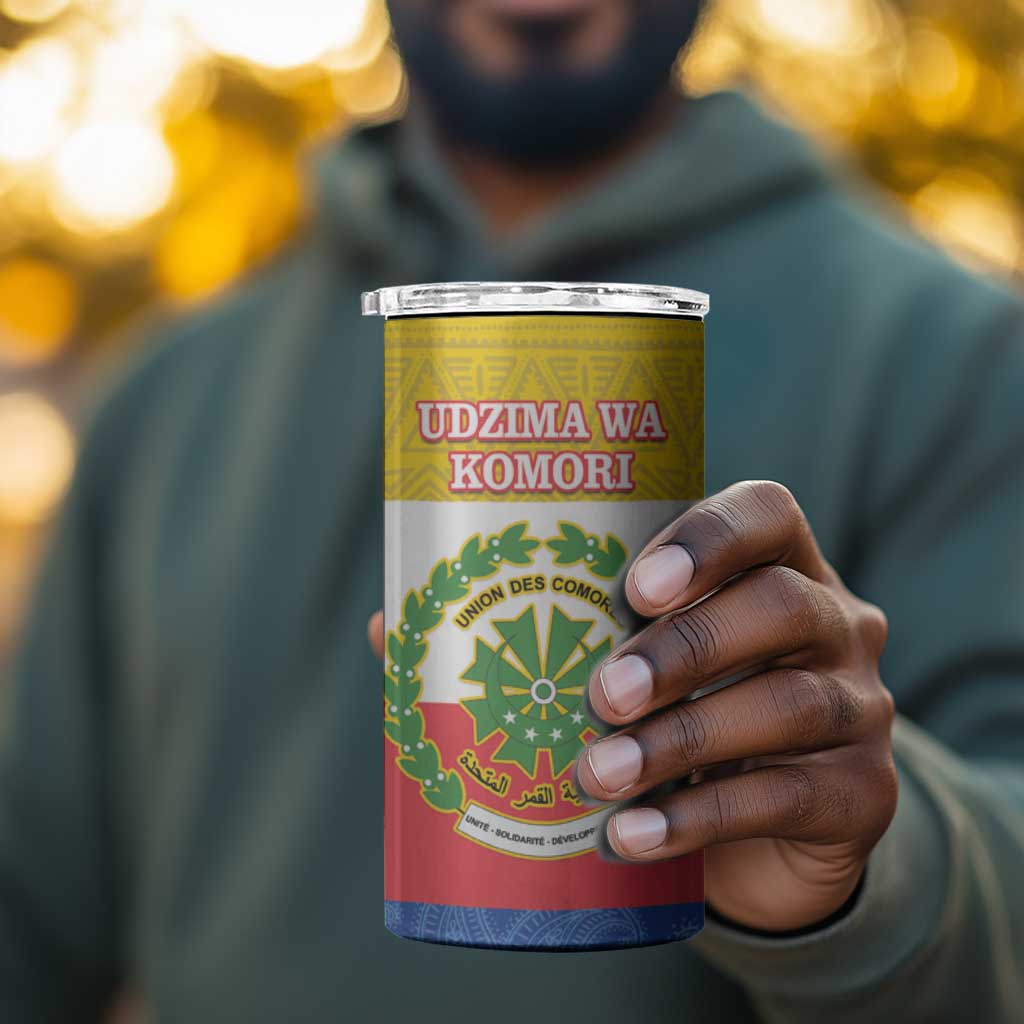 Afro Paisley Udzima wa Komori 4 in 1 Can Cooler Tumbler Comoros Is In My DNA LT14