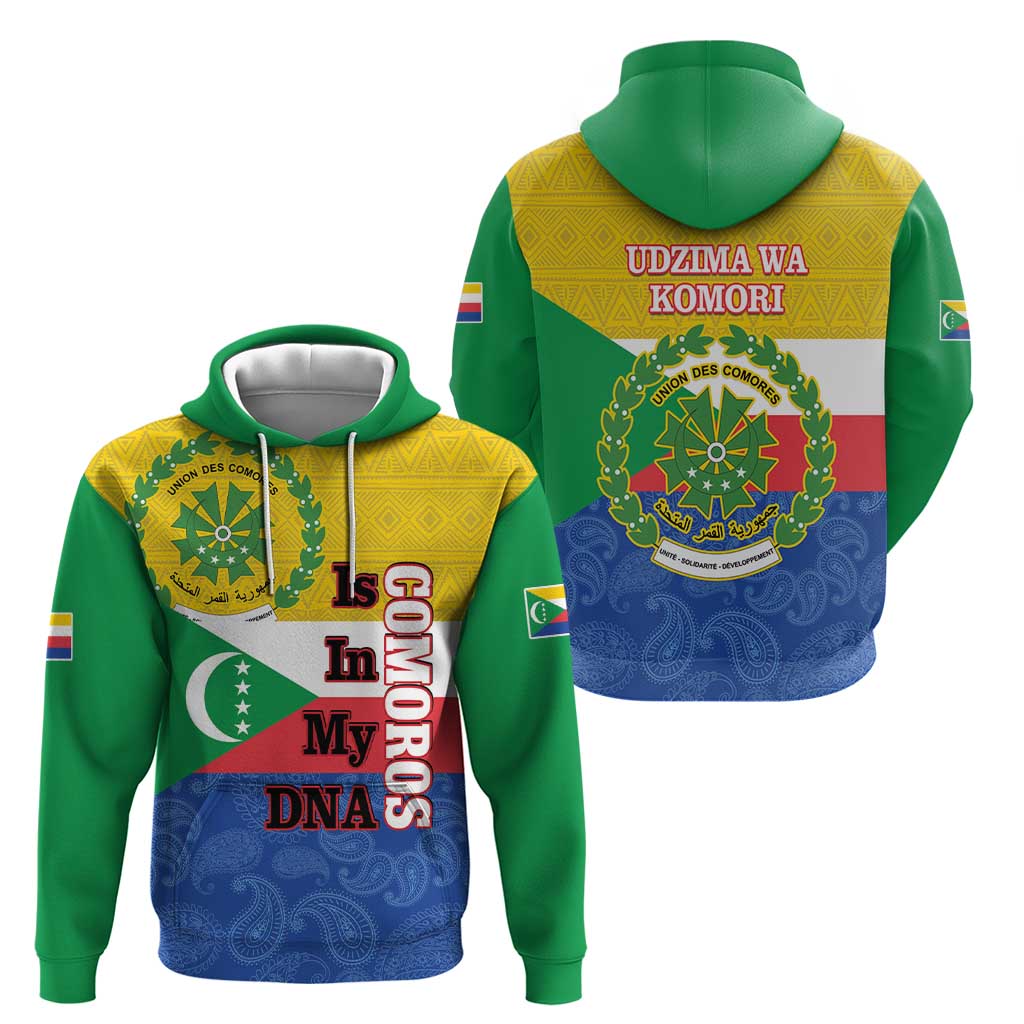 Comoros Is In My DNA Hoodie Udzima wa Komori - African Paisley Pattern LT14