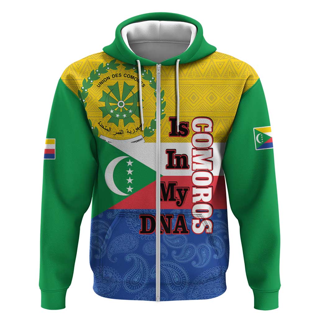 Comoros Is In My DNA Hoodie Udzima wa Komori - African Paisley Pattern LT14