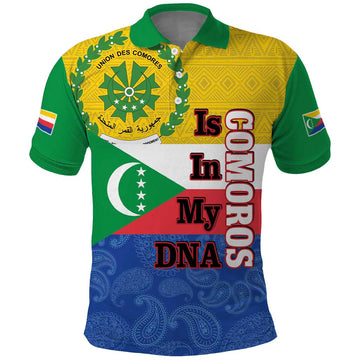 Comoros Is In My DNA Polo Shirt Udzima wa Komori - African Paisley Pattern LT14