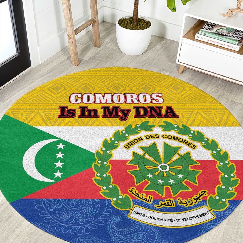 Afro Paisley Udzima wa Komori Round Carpet Comoros Is In My DNA LT14