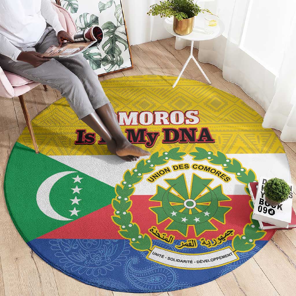 Afro Paisley Udzima wa Komori Round Carpet Comoros Is In My DNA LT14