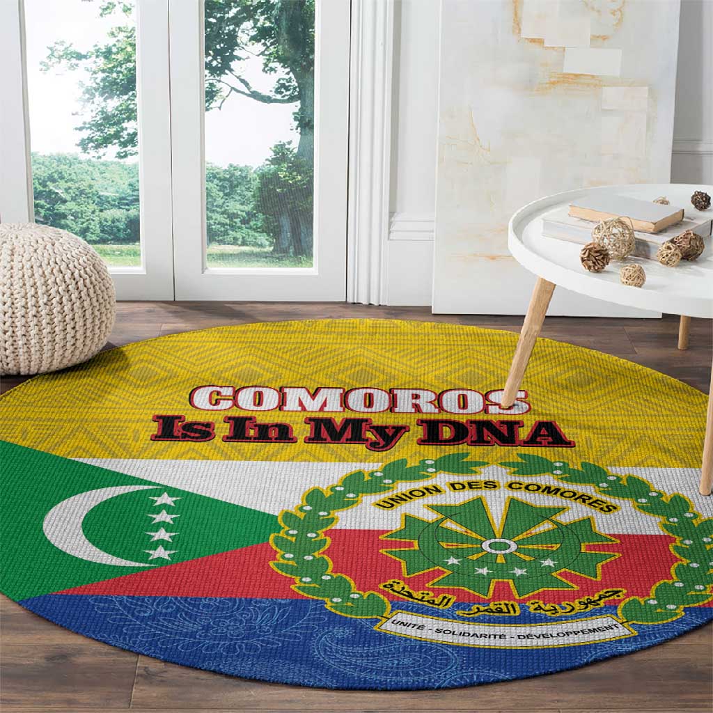Afro Paisley Udzima wa Komori Round Carpet Comoros Is In My DNA LT14