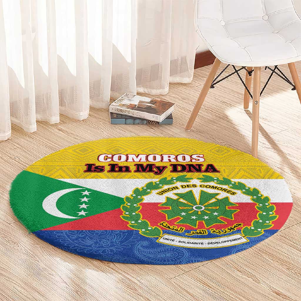 Afro Paisley Udzima wa Komori Round Carpet Comoros Is In My DNA LT14