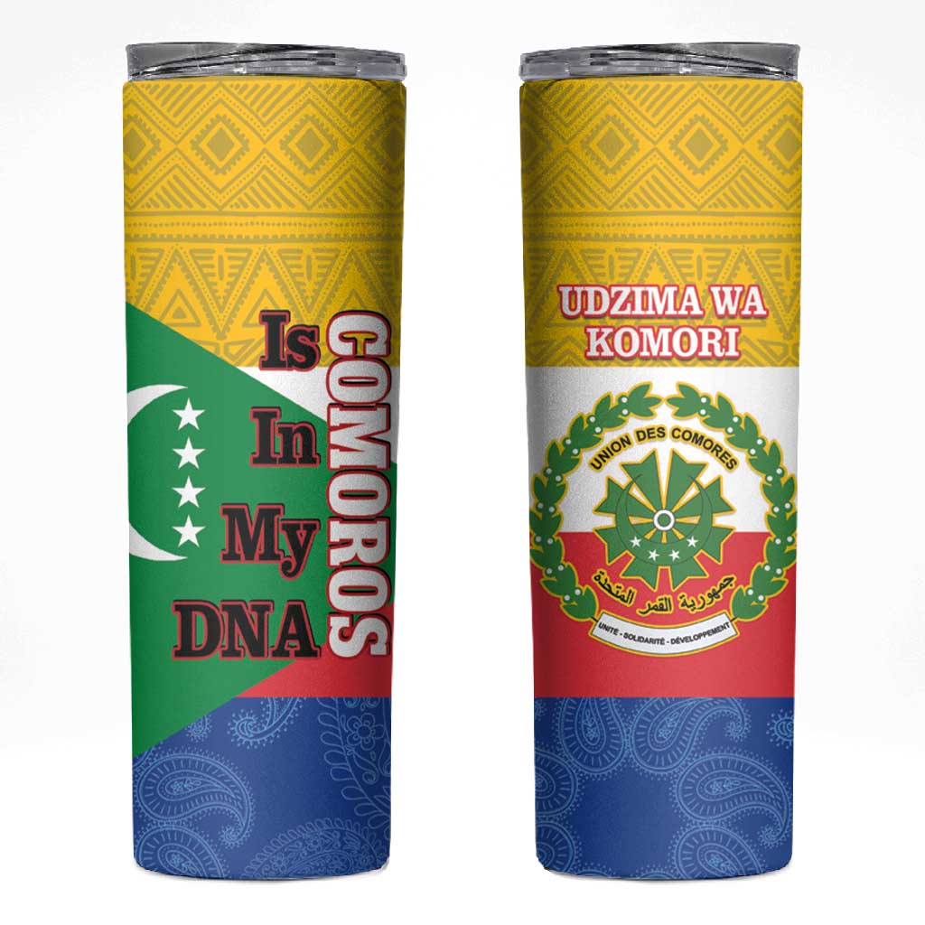Afro Paisley Udzima wa Komori Skinny Tumbler Comoros Is In My DNA LT14