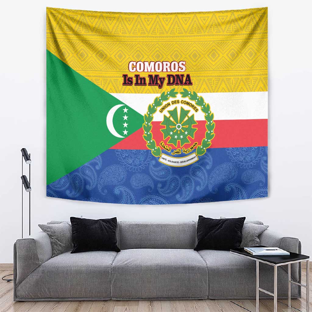 Afro Paisley Udzima wa Komori Tapestry Comoros Is In My DNA LT14