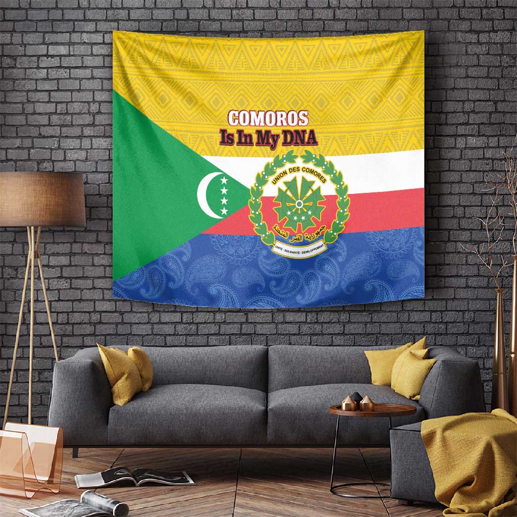 Afro Paisley Udzima wa Komori Tapestry Comoros Is In My DNA LT14
