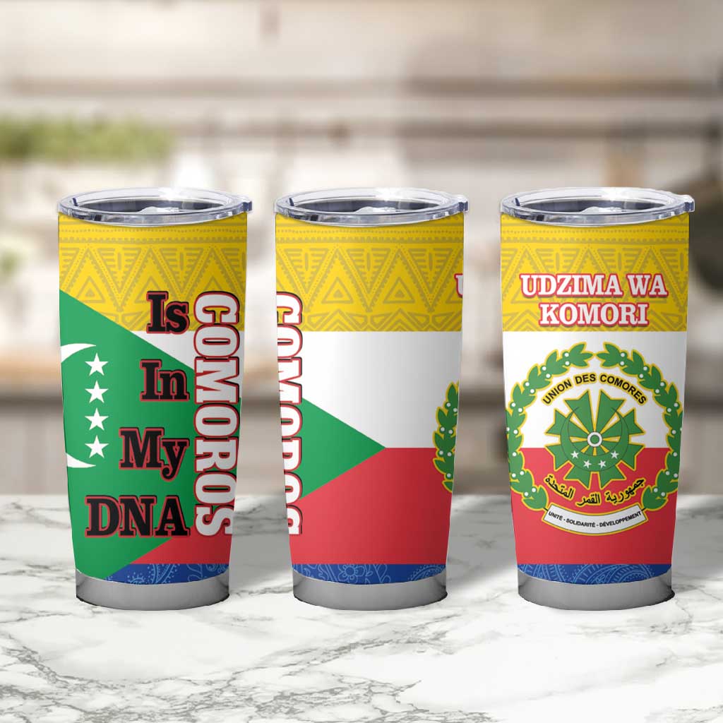 Afro Paisley Udzima wa Komori Tumbler Cup Comoros Is In My DNA LT14