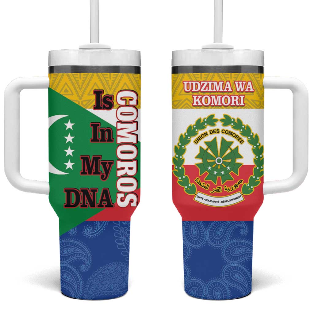 Afro Paisley Udzima wa Komori Tumbler With Handle Comoros Is In My DNA LT14