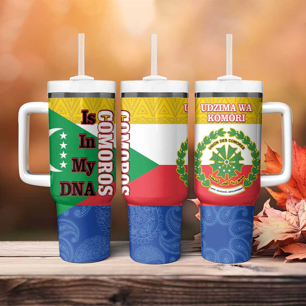 Afro Paisley Udzima wa Komori Tumbler With Handle Comoros Is In My DNA LT14