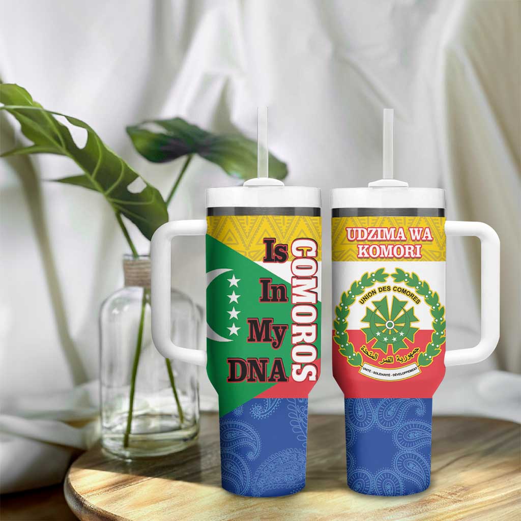 Afro Paisley Udzima wa Komori Tumbler With Handle Comoros Is In My DNA LT14