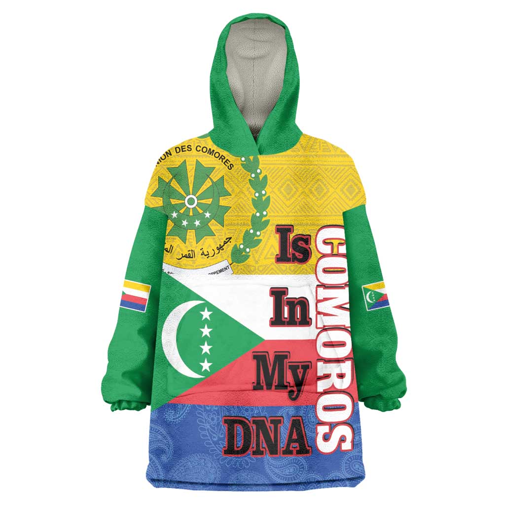 Afro Paisley Udzima wa Komori Wearable Blanket Hoodie Comoros Is In My DNA LT14