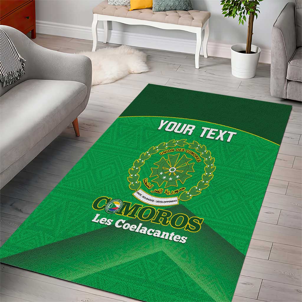 Custom Comoros Football Area Rug Allez Les Coelacantes LT14