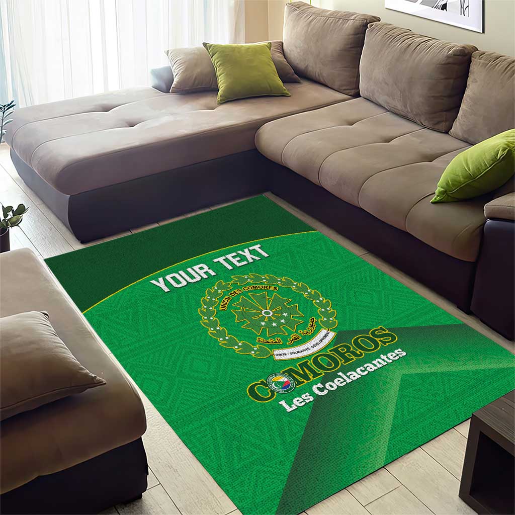 Custom Comoros Football Area Rug Allez Les Coelacantes LT14