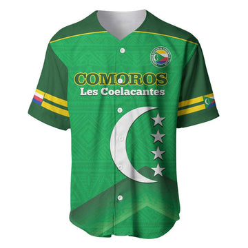 Custom Comoros Football Baseball Jersey Allez Les Coelacantes LT14