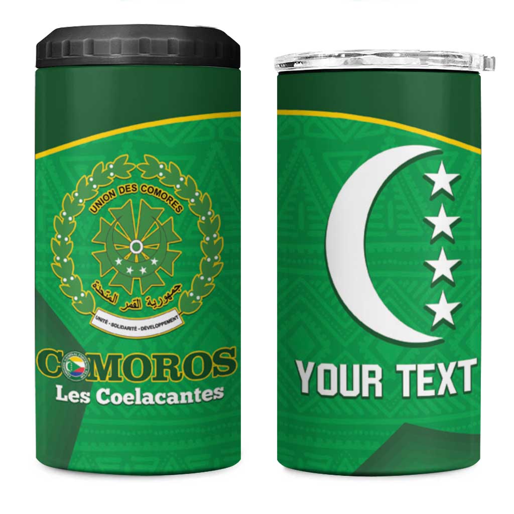 Custom Comoros Football 4 in 1 Can Cooler Tumbler Allez Les Coelacantes LT14