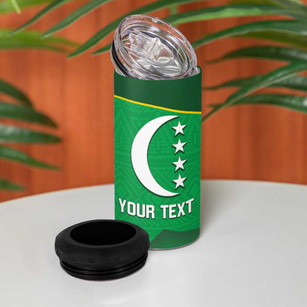 Custom Comoros Football 4 in 1 Can Cooler Tumbler Allez Les Coelacantes LT14