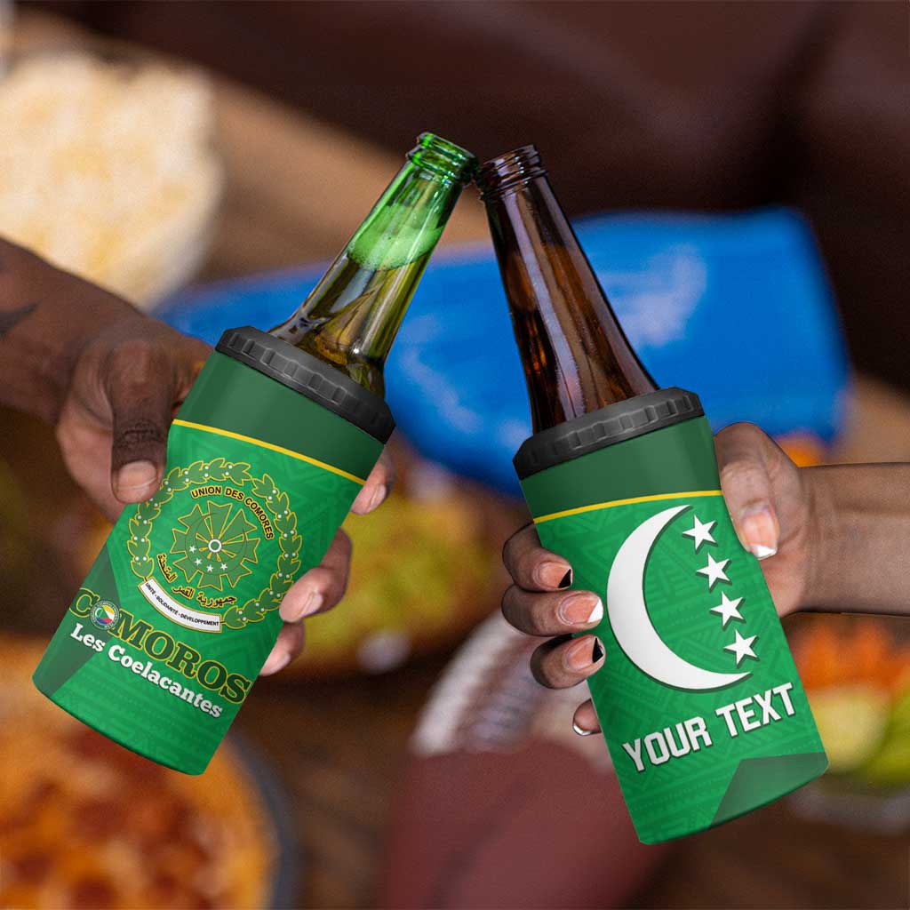 Custom Comoros Football 4 in 1 Can Cooler Tumbler Allez Les Coelacantes LT14