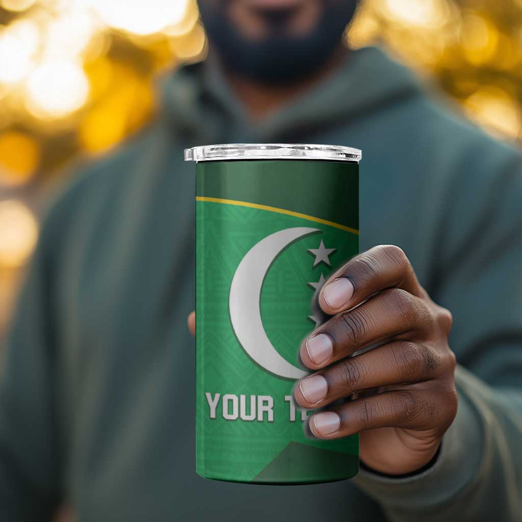 Custom Comoros Football 4 in 1 Can Cooler Tumbler Allez Les Coelacantes LT14
