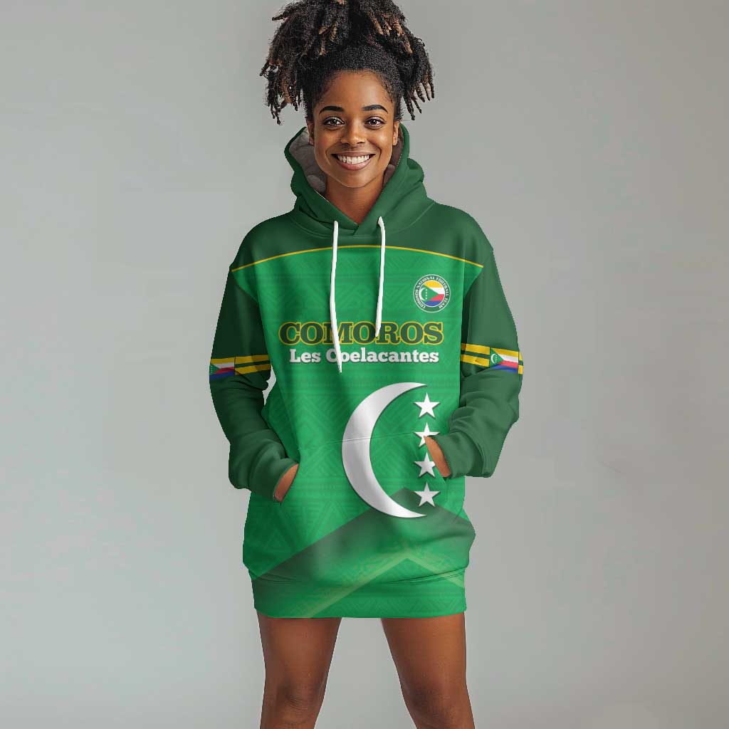 Custom Comoros Football Hoodie Dress Allez Les Coelacantes LT14