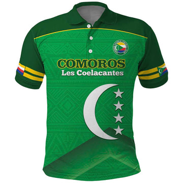Custom Comoros Football Polo Shirt Allez Les Coelacantes LT14
