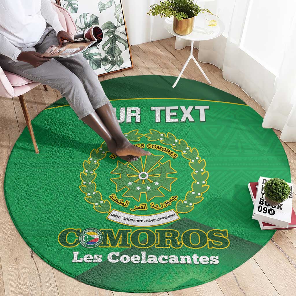 Custom Comoros Football Round Carpet Allez Les Coelacantes LT14