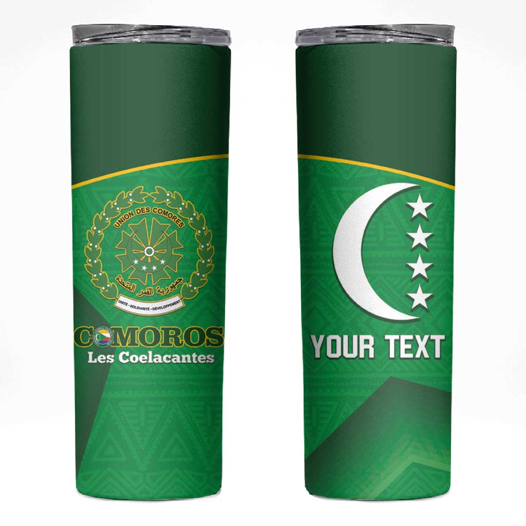 Custom Comoros Football Skinny Tumbler Allez Les Coelacantes LT14