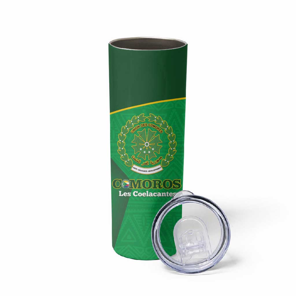 Custom Comoros Football Skinny Tumbler Allez Les Coelacantes LT14