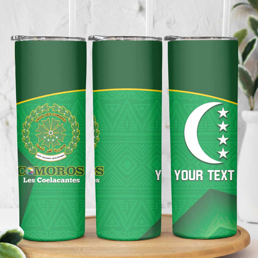 Custom Comoros Football Skinny Tumbler Allez Les Coelacantes LT14