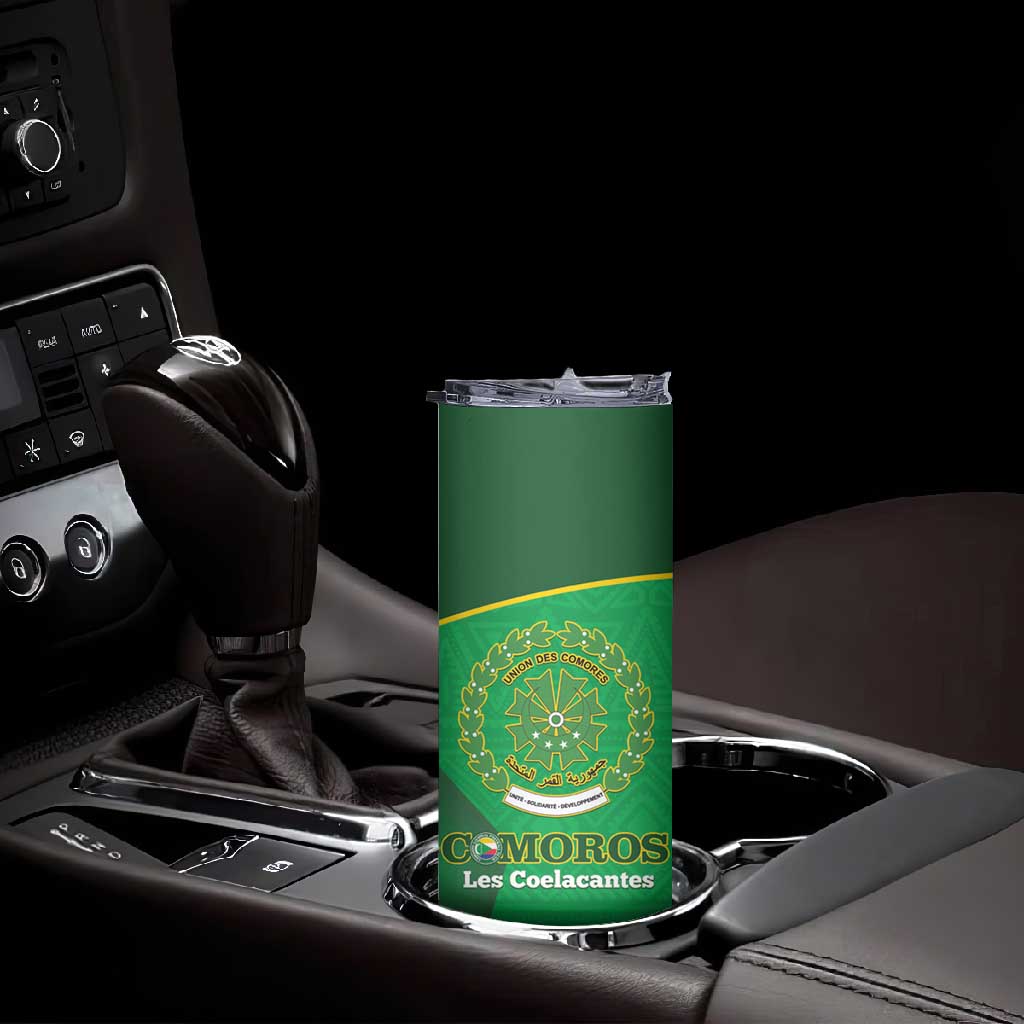 Custom Comoros Football Skinny Tumbler Allez Les Coelacantes LT14