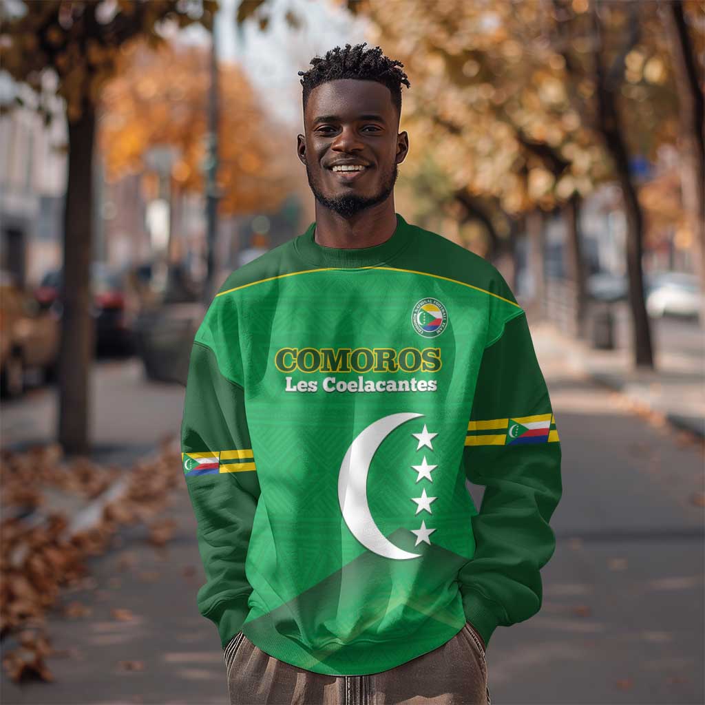 Custom Comoros Football Sweatshirt Allez Les Coelacantes LT14