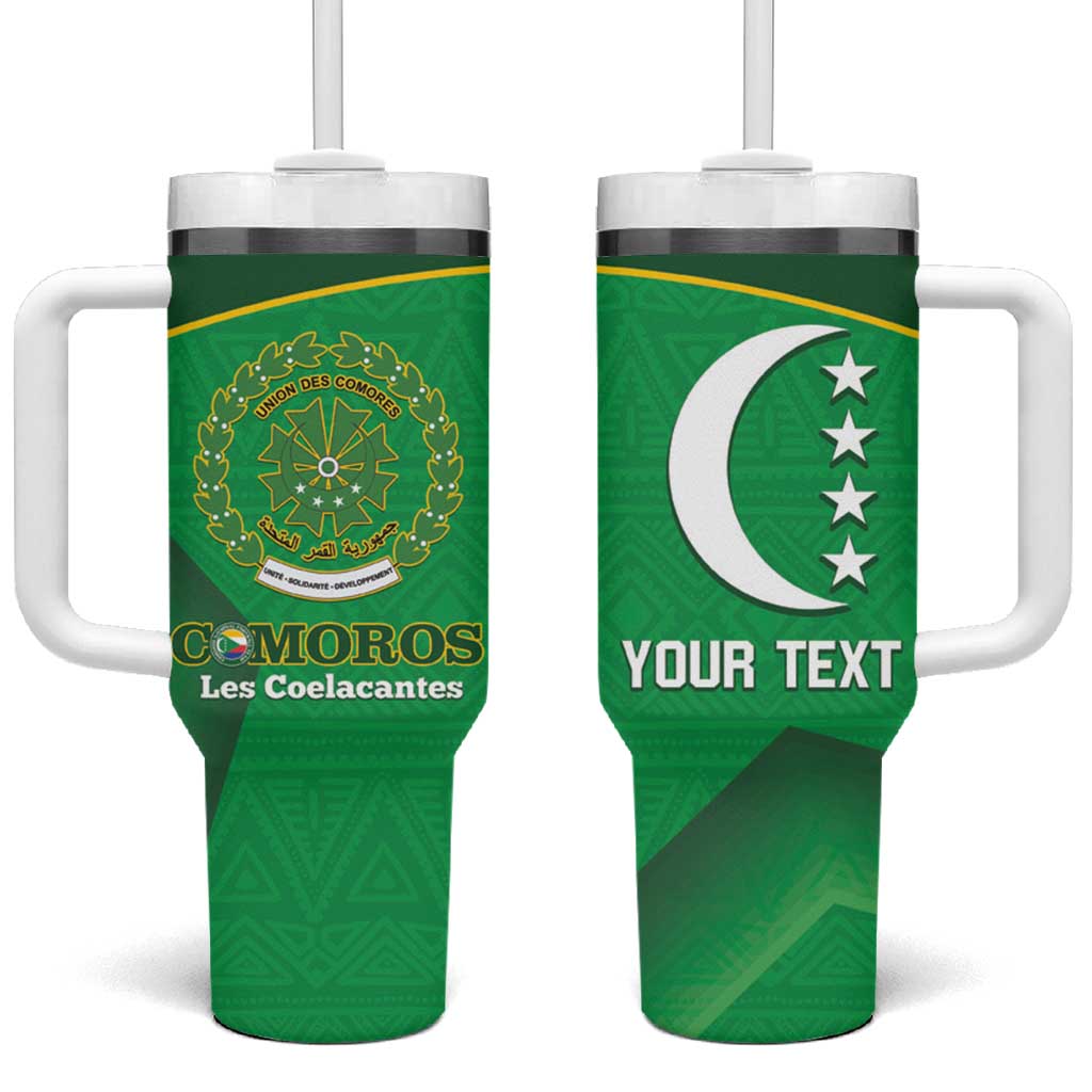 Custom Comoros Football Tumbler With Handle Allez Les Coelacantes LT14