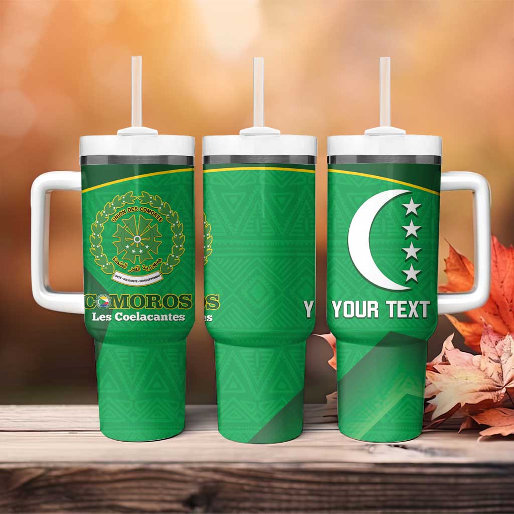Custom Comoros Football Tumbler With Handle Allez Les Coelacantes LT14