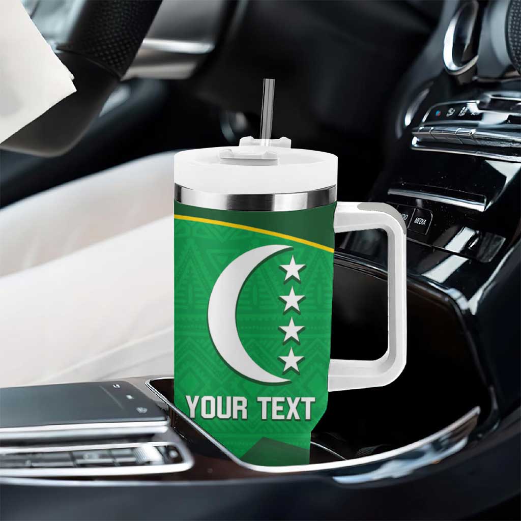 Custom Comoros Football Tumbler With Handle Allez Les Coelacantes LT14