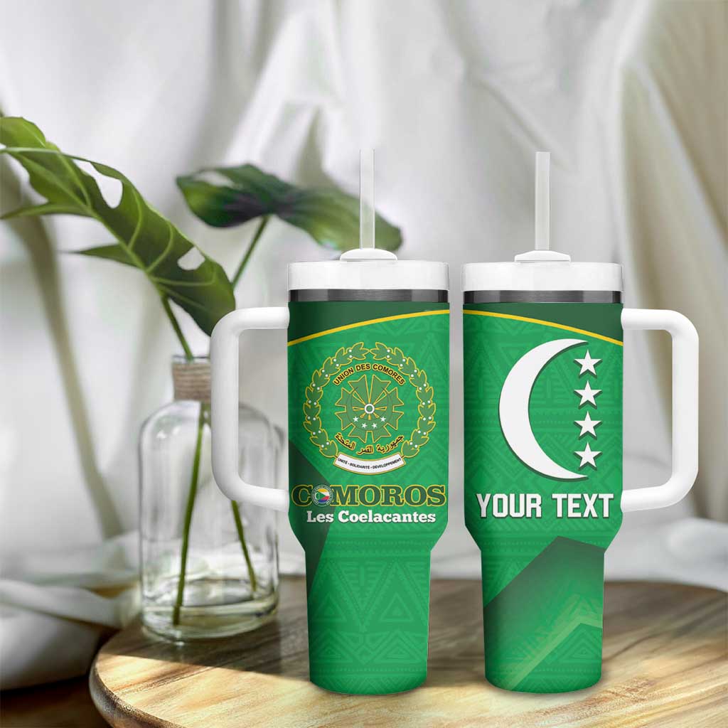 Custom Comoros Football Tumbler With Handle Allez Les Coelacantes LT14