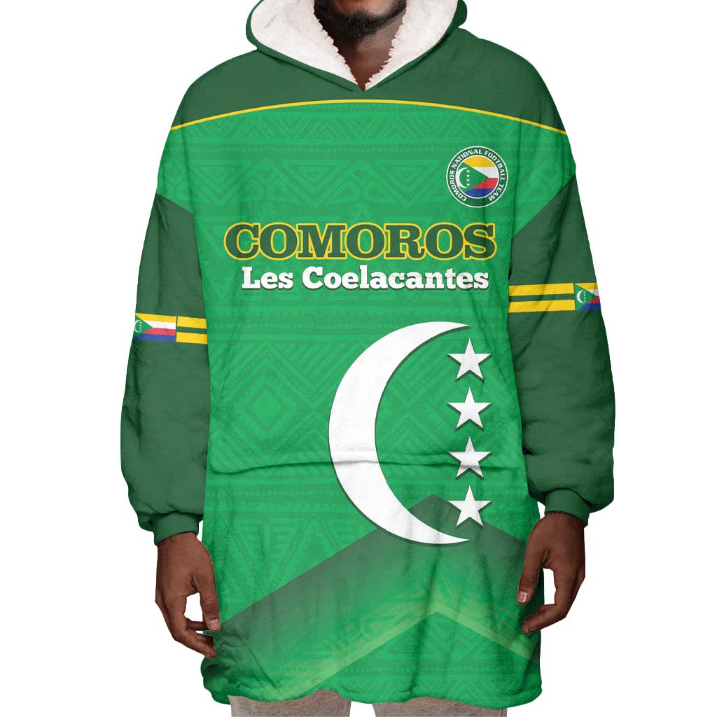 Custom Comoros Football Wearable Blanket Hoodie Allez Les Coelacantes LT14
