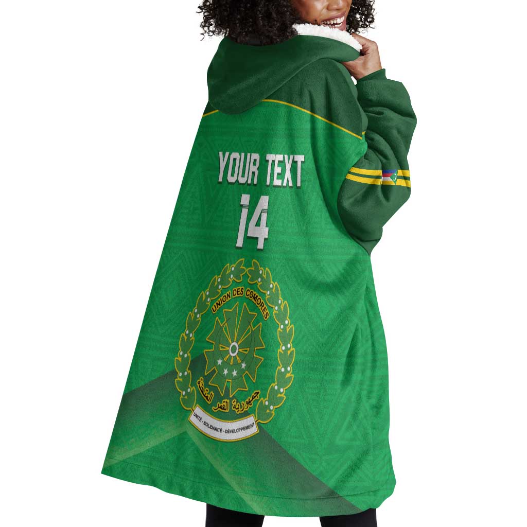 Custom Comoros Football Wearable Blanket Hoodie Allez Les Coelacantes LT14