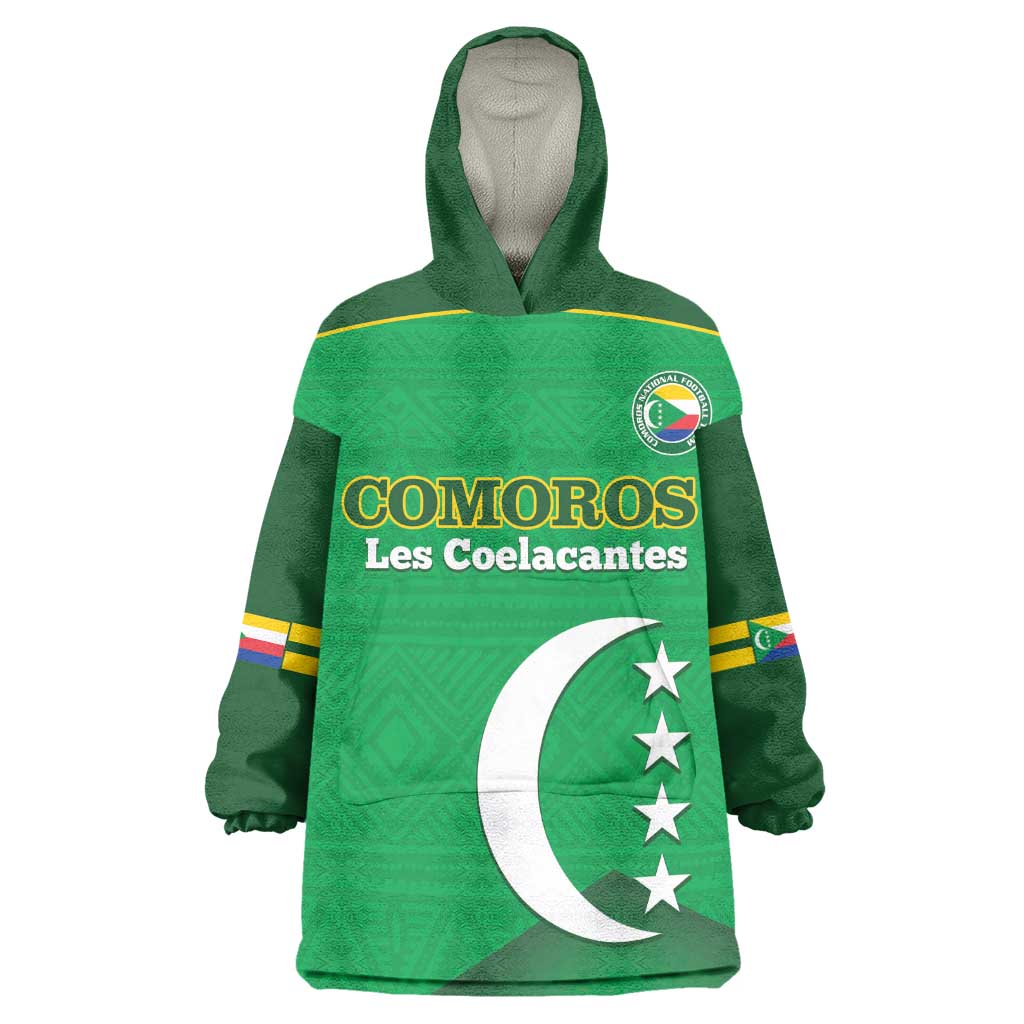 Custom Comoros Football Wearable Blanket Hoodie Allez Les Coelacantes LT14