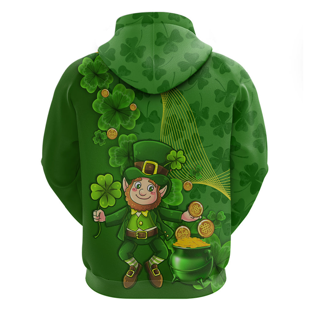 Happy St Patricks Day Hoodie 2024 Irish Shamrocks With Lucky Leprechaun LT14