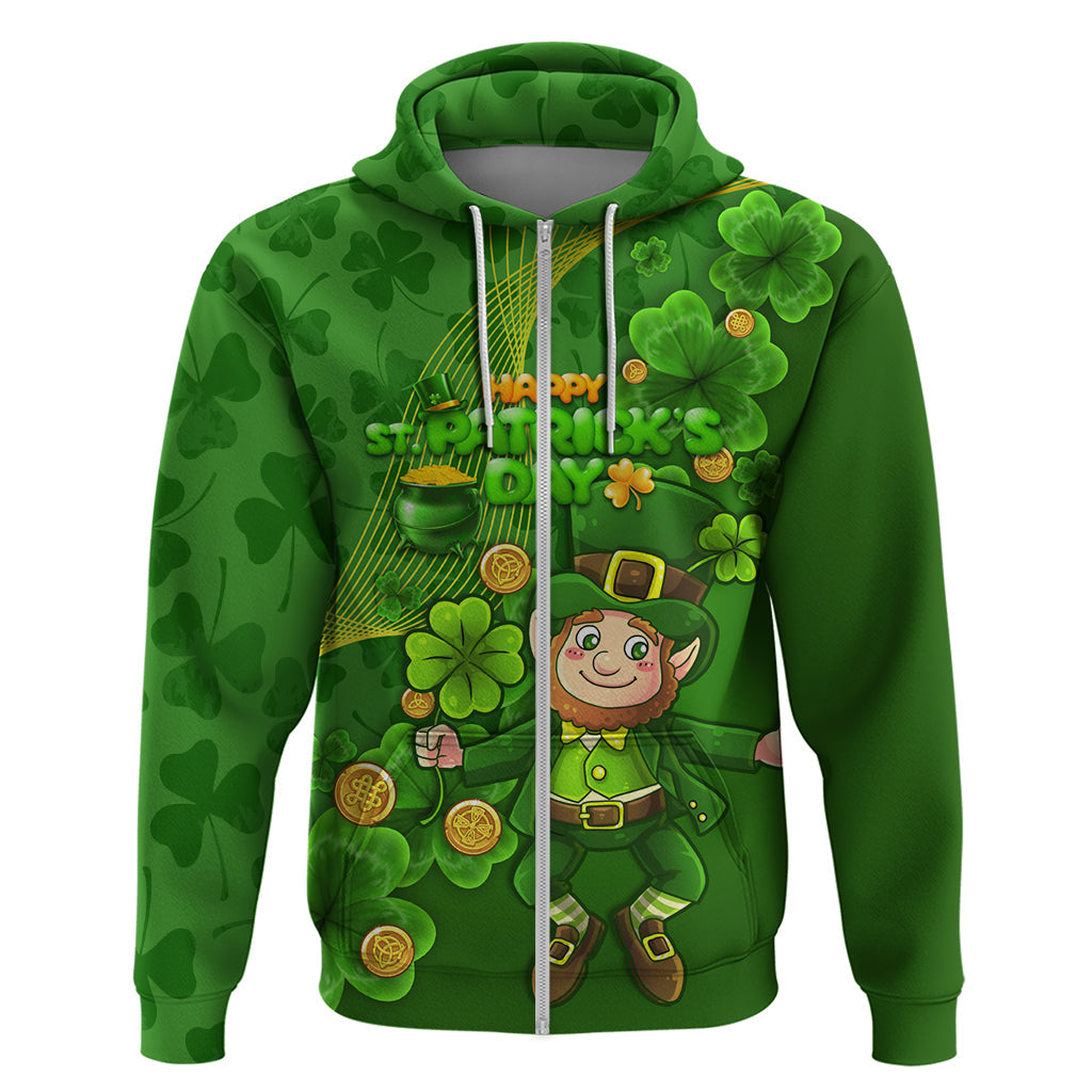 Happy St Patricks Day Hoodie 2024 Irish Shamrocks With Lucky Leprechaun LT14