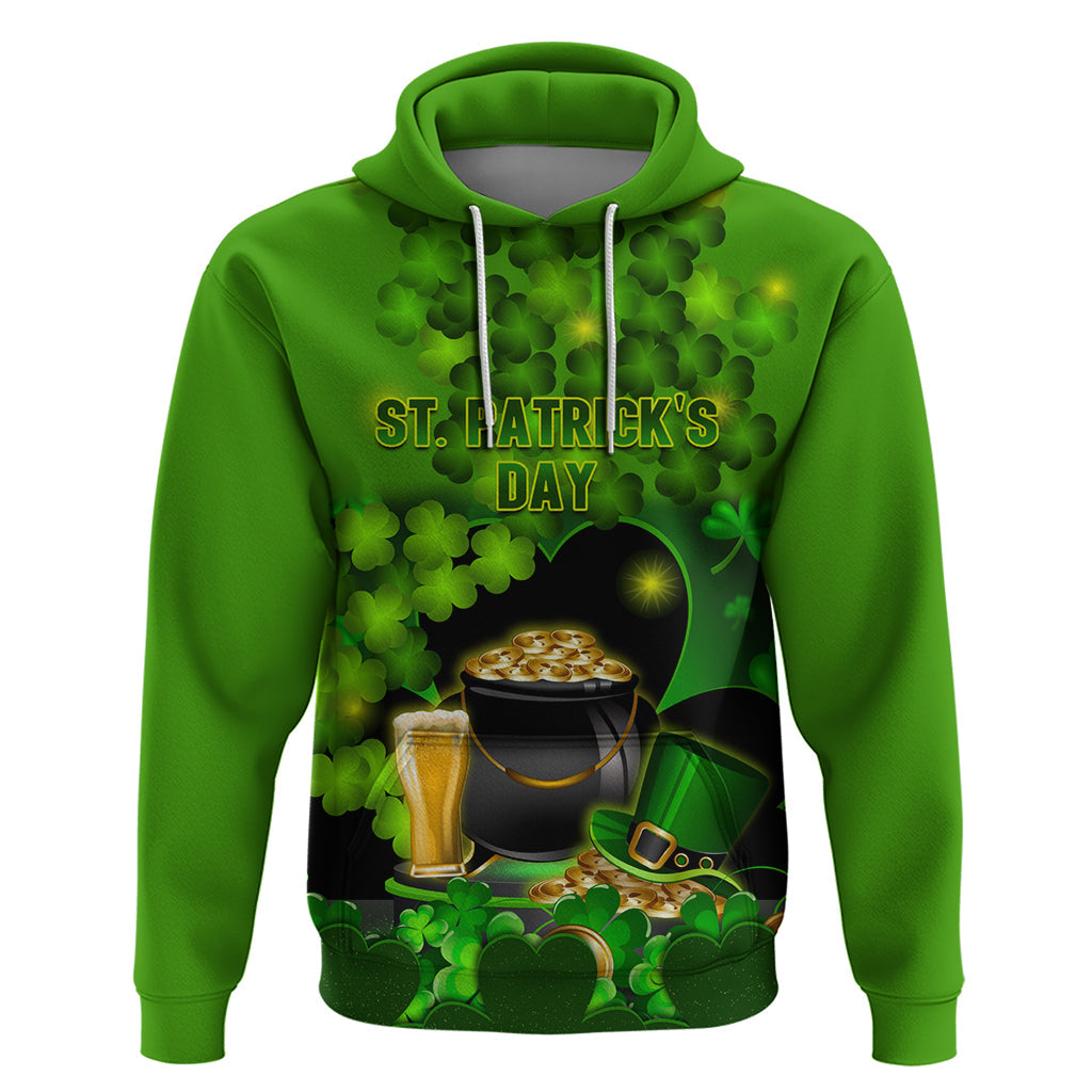 Happy St Patricks Day Hoodie La Fheile Padraig Shamrock Style LT14