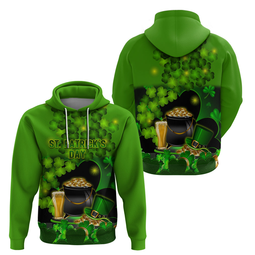 Happy St Patricks Day Hoodie La Fheile Padraig Shamrock Style LT14