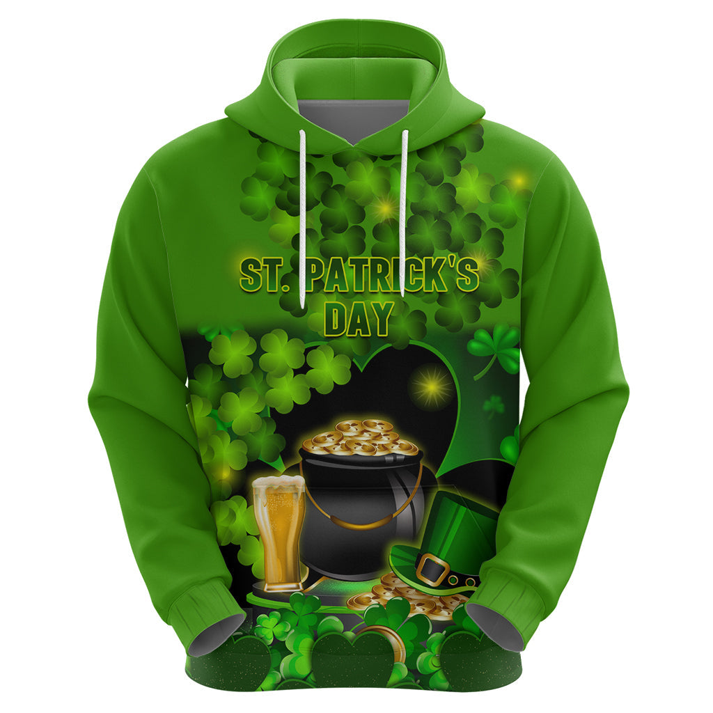 Happy St Patricks Day Hoodie La Fheile Padraig Shamrock Style LT14