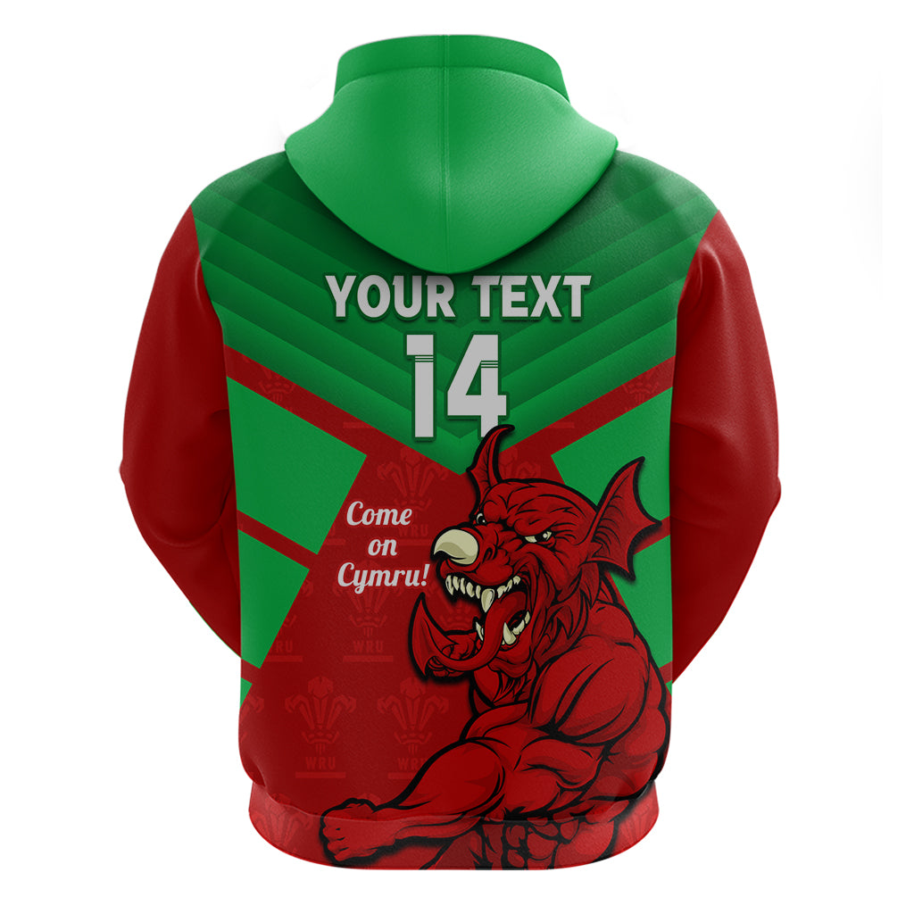 Custom Wales Rugby Hoodie 2024 Six Nations Come On Cymru Mascot Sporty LT14