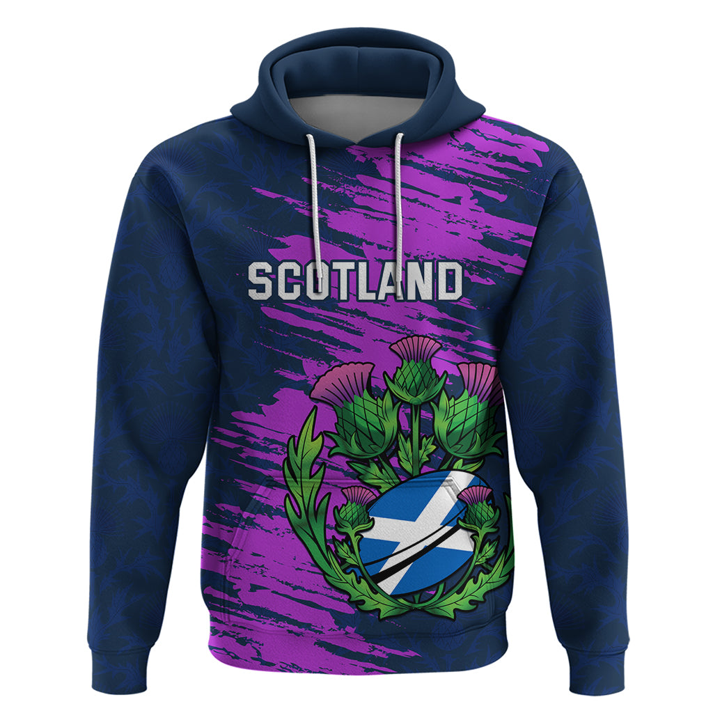 Custom Scotland Rugby Hoodie 2024 Six Nations Go Scottish Thistle LT14
