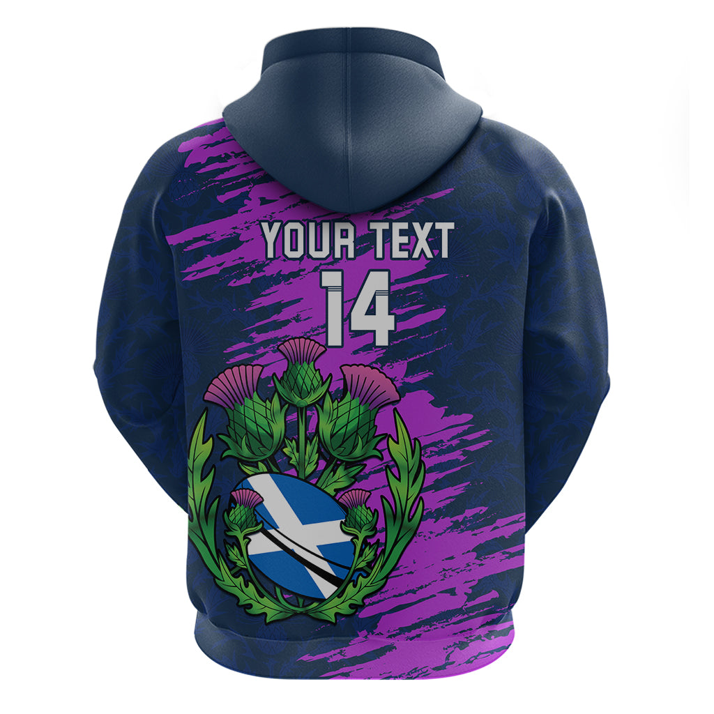 Custom Scotland Rugby Hoodie 2024 Six Nations Go Scottish Thistle LT14