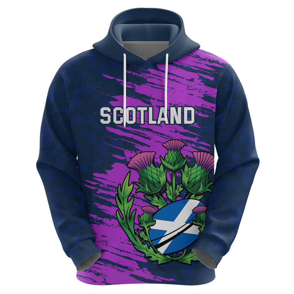 Custom Scotland Rugby Hoodie 2024 Six Nations Go Scottish Thistle LT14